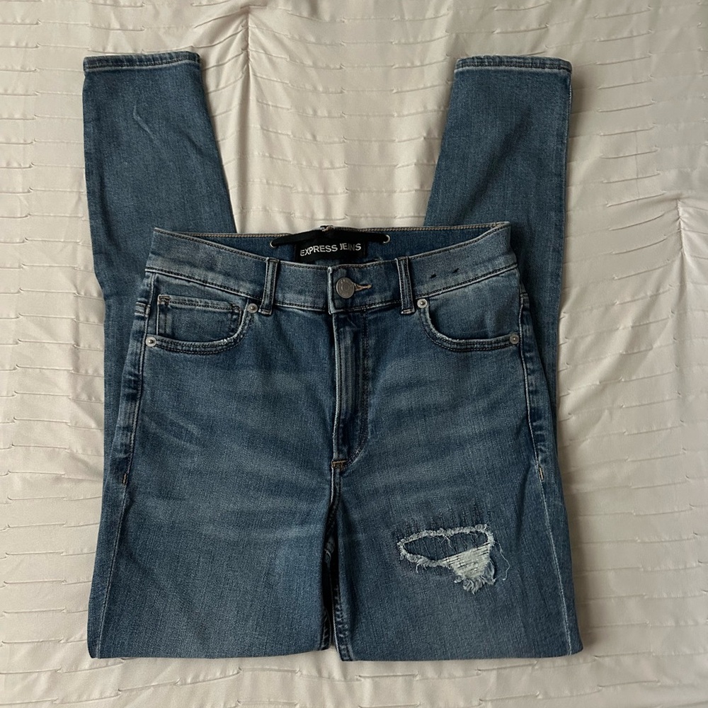 Express High Rise Ankle Legging Denim Jeans